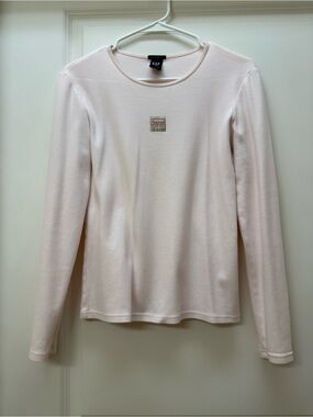 GAP Light Pink Long-Sleeve Crewneck Top